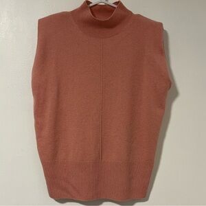 Banana Republic Sleeveless Sweater Vest France Padded Shoulder 100% Cashmere